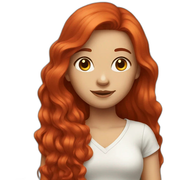 Girl with long red hair emoji