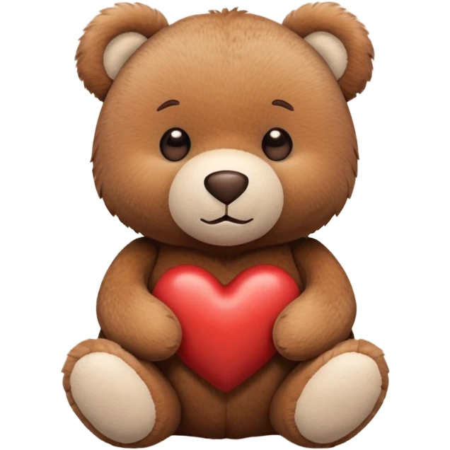 brown heart with teddy bear inside emoji