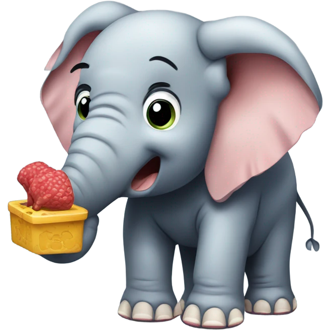 An elephant eating a phone ￼ emoji