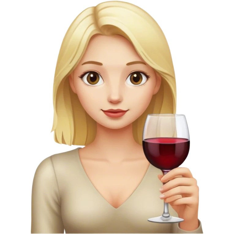 Blonde girl with a glass of wine emoji
