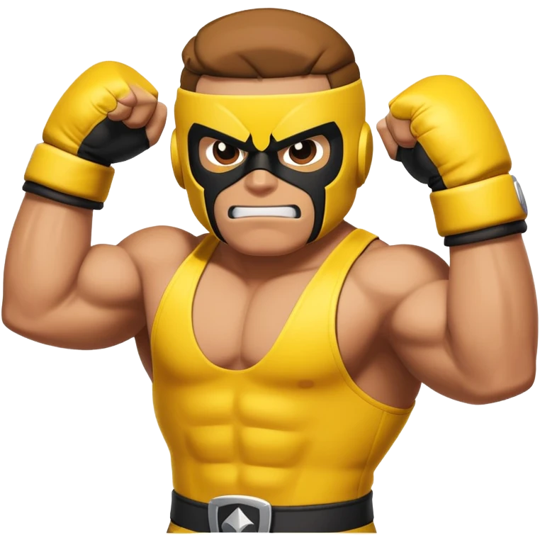 El Primo character from Brawl Stars, a muscular wrestler with a luchador mask and yellow and black outfit emoji
