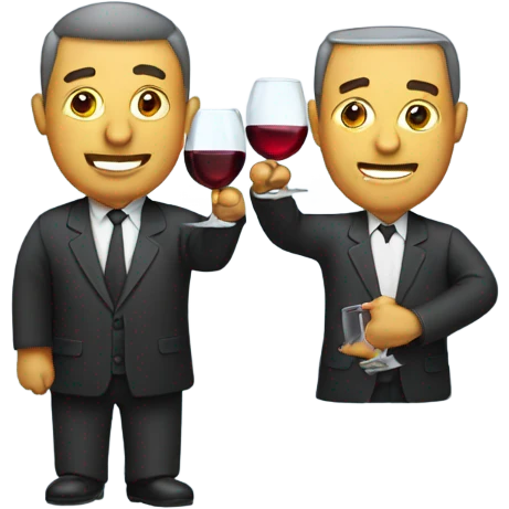 Man with two wine glasses emoji