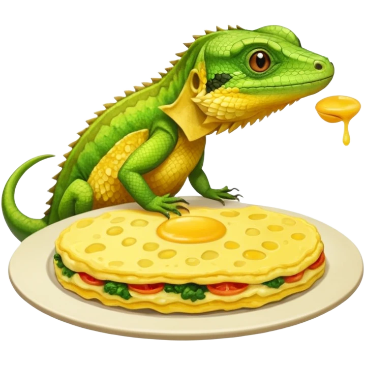 lizard eating omelette emoji