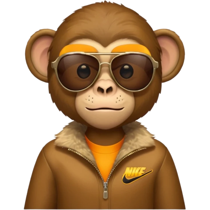 Monkey wearing sunglasses wearing Nike emoji