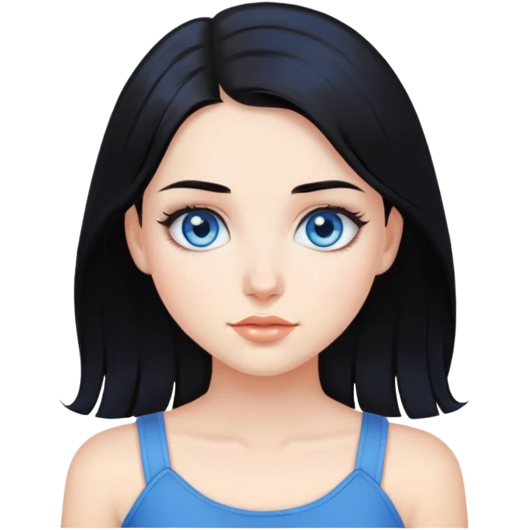 Black hair,blue eyes,gorgeous girl emoji