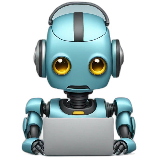robot with laptop emoji