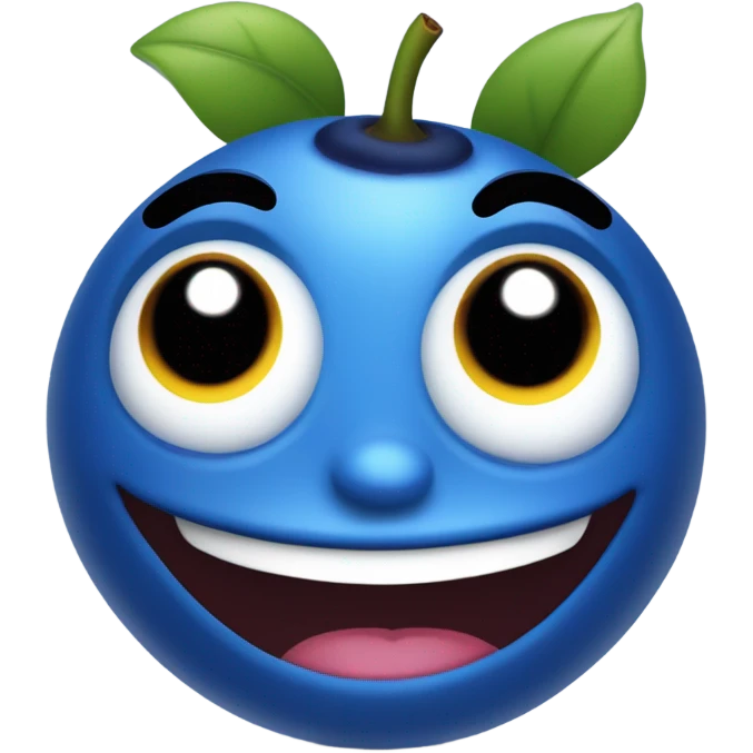 Blueberry smiling emoji
