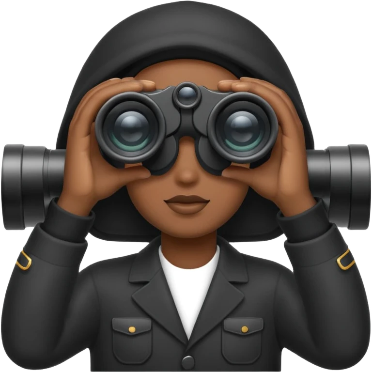 black hands holding  binoculars emoji