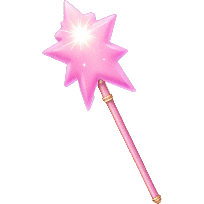 Light pink long wand with sparkles emoji