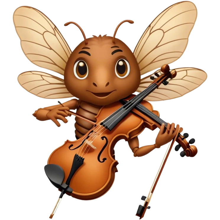 cicada playing violon  emoji