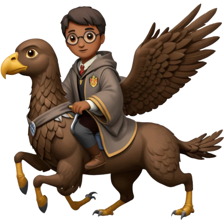 harry potter riding buckbeak emoji