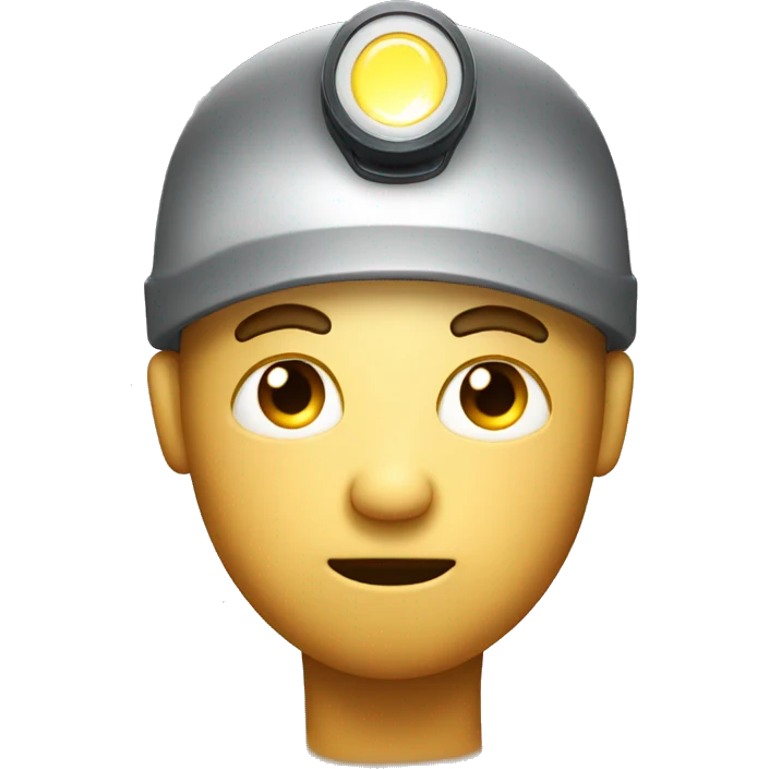 A face with a real flashlight on his head, with tired face emoji