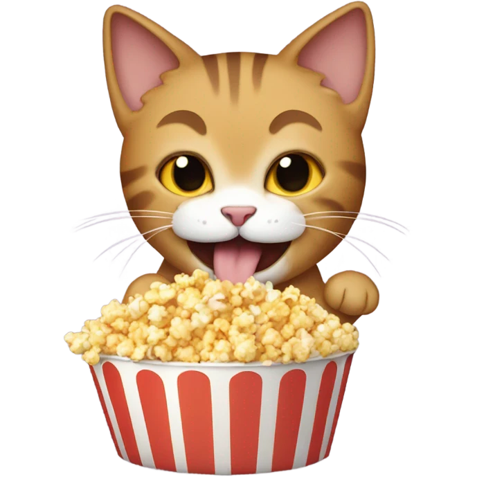 Cat eating popcorn emoji