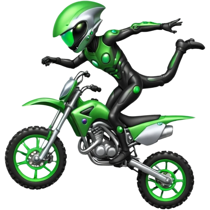 Un ovnie sur jne moto cross qui cabre emoji