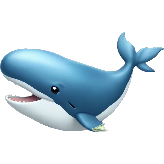 whale with dollar sign eyes emoji