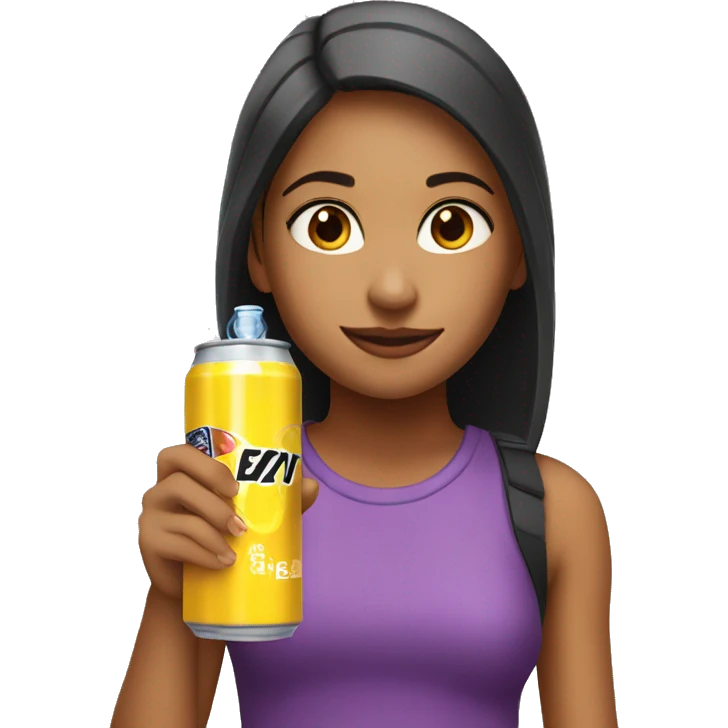 Girl is drinking a Energy drink emoji