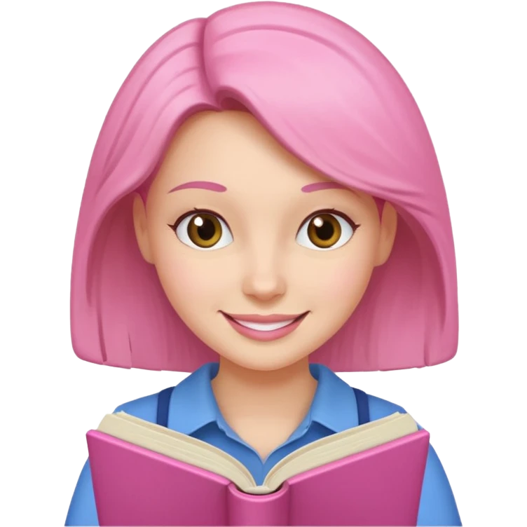 WOMEN reading a pink book emoji emoji