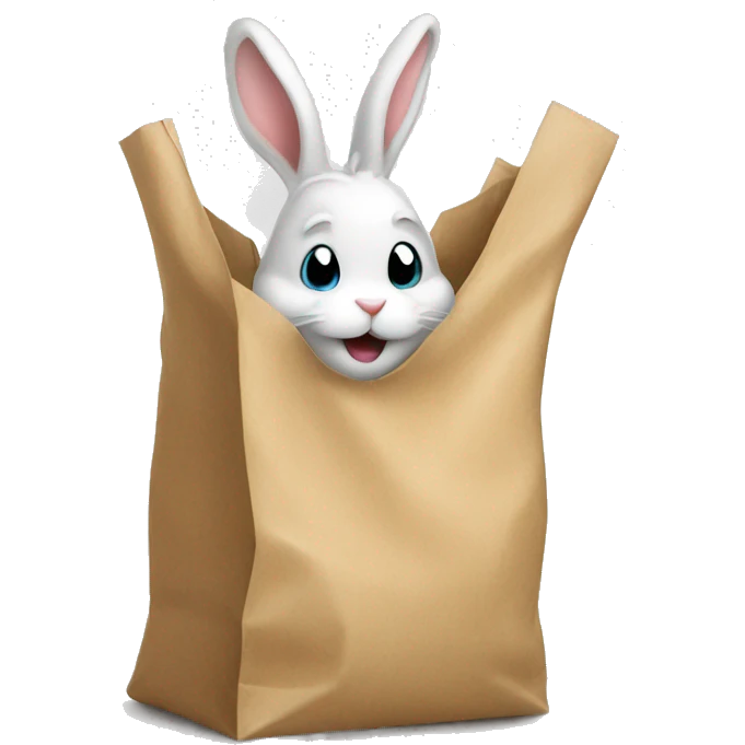 happy rabbit in bag emoji