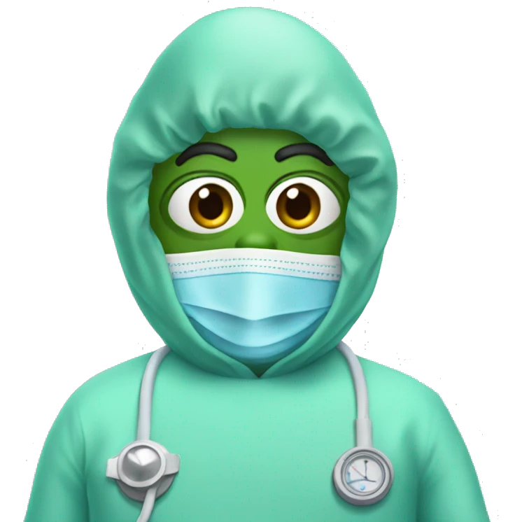 Pepe wearing surgery suit emoji
