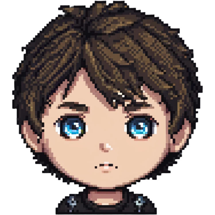 cute chibi male face with big eyes emoji