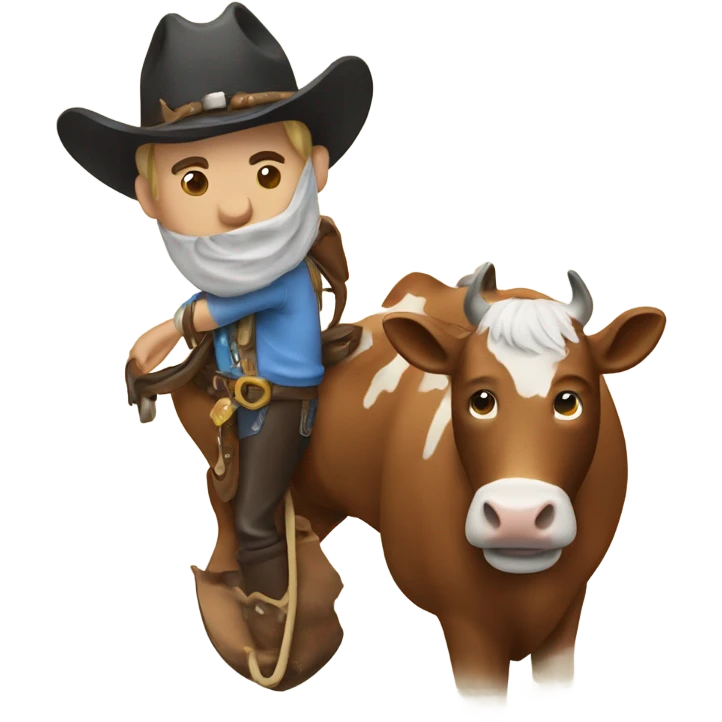 cowboy on a cow with saddle emoji
