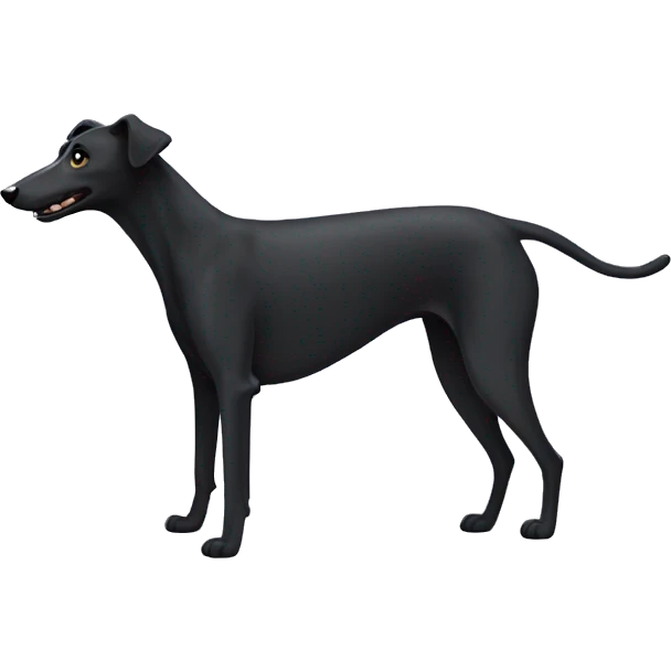 black lurcher dog  emoji