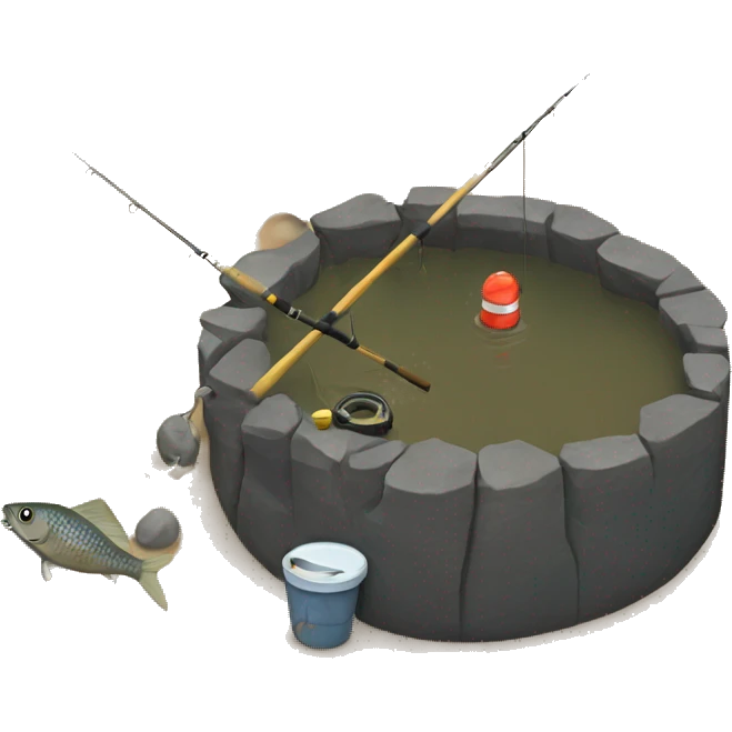 Fishing at the pothole emoji