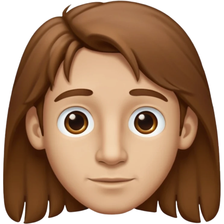 Make a emoji of a person with light skin with long nose hair that goes down like 2 inchis with long hair and with not that much hair and with his hair brown and who's a boy and who's nose hair goes down 2 inchis emoji