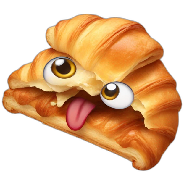 Shocked croissant emoji