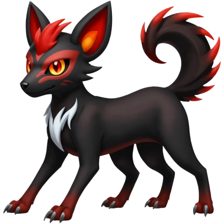 Darkrai-Litten-Houndoom-Meloetta-Fakémon-creature-hybrid-fusion, full body emoji