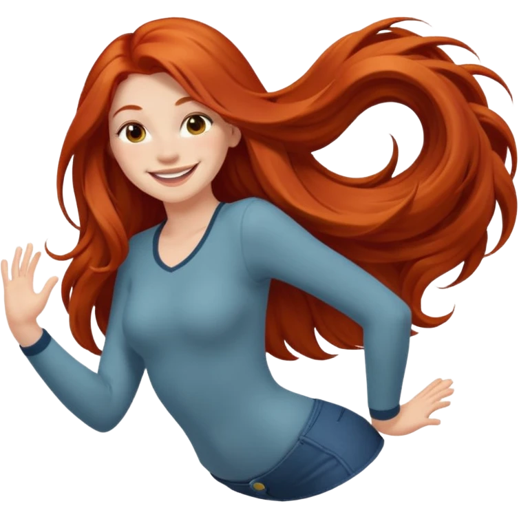 Long haired redhead booty shake emoji