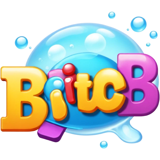 Letters in a big blurb-splash-bubble reading "BITCH!" emoji