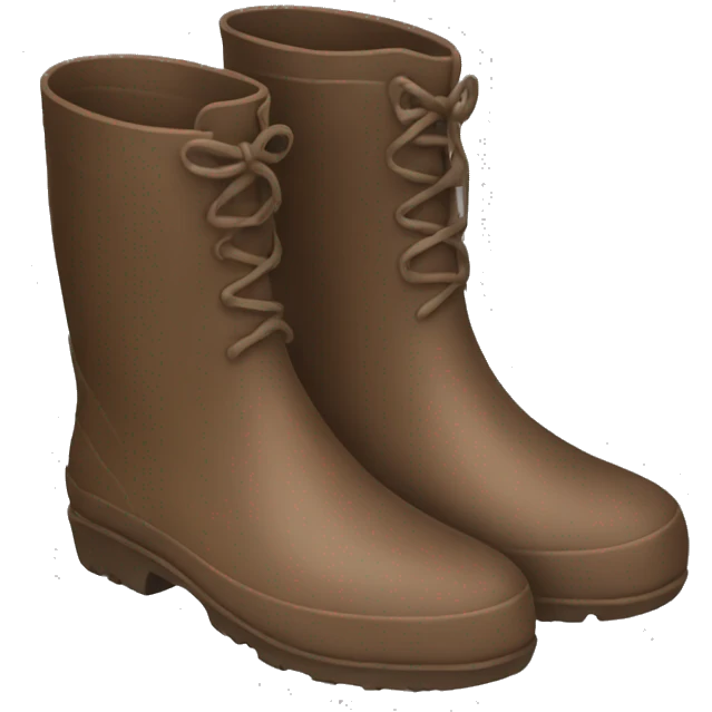 Brown Rain boots.. emoji
