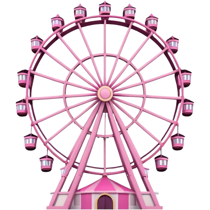 mix light pink dark pink and white girly theme park Ferris wheel emoji