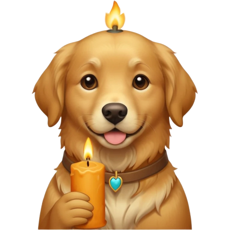candle-holding dog emoji