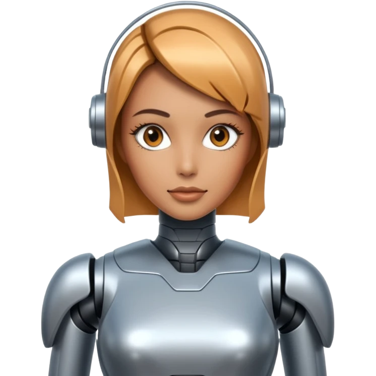 زنی که لباس ربات پوشیده emoji