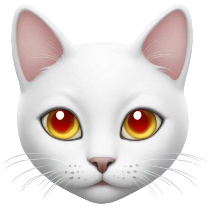 White cat with love heart eyes emoji