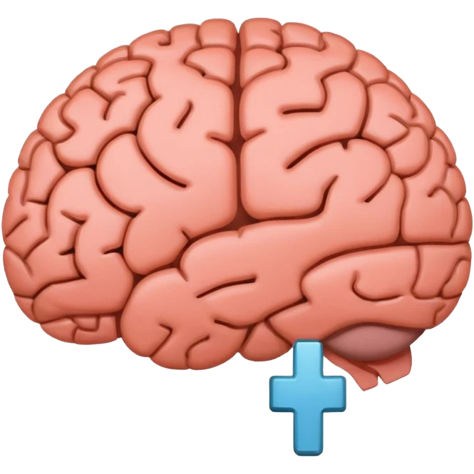 brain emoji with a low battery logo emoji