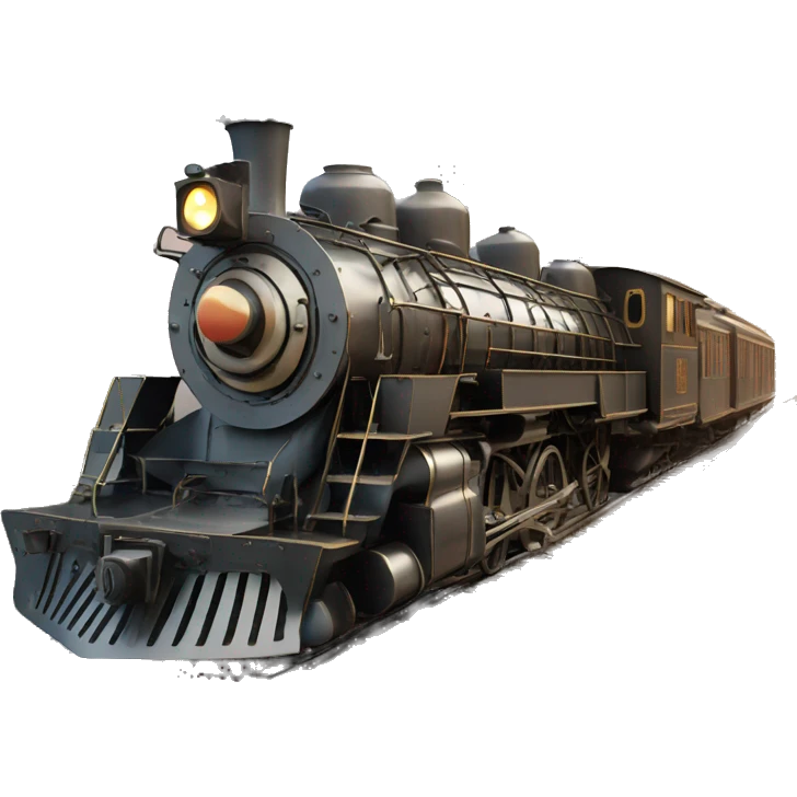 Vintage train with steam emoji