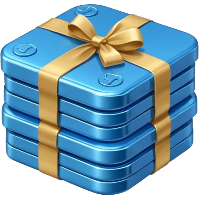 blue coins credit in a package emoji
