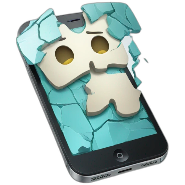 A broken iPhone  emoji