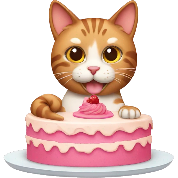 Cat with cake emoji