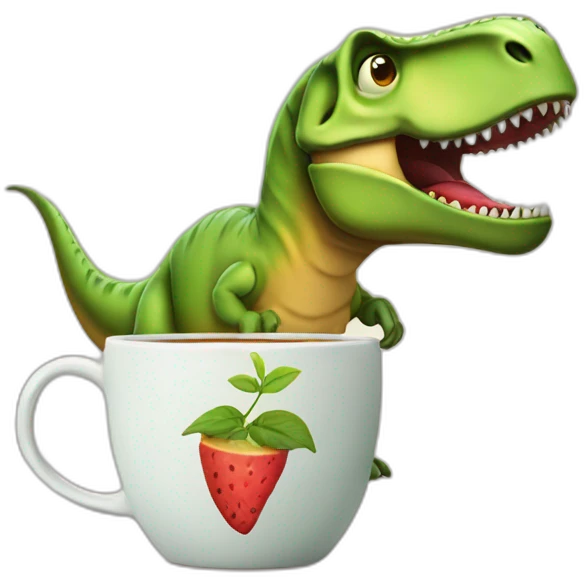 T rex drink tea  emoji