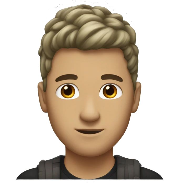 basic white guy with dark fohawk hair and olive skin emoji