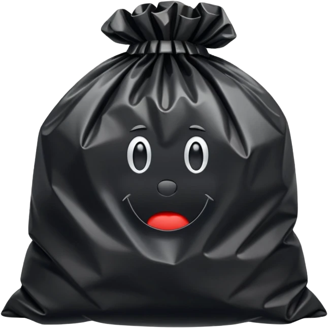 Black trash bag emoji