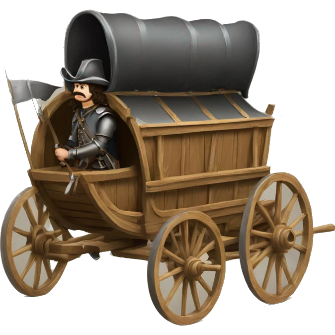 17th century musketeers driving mail wagon emoji