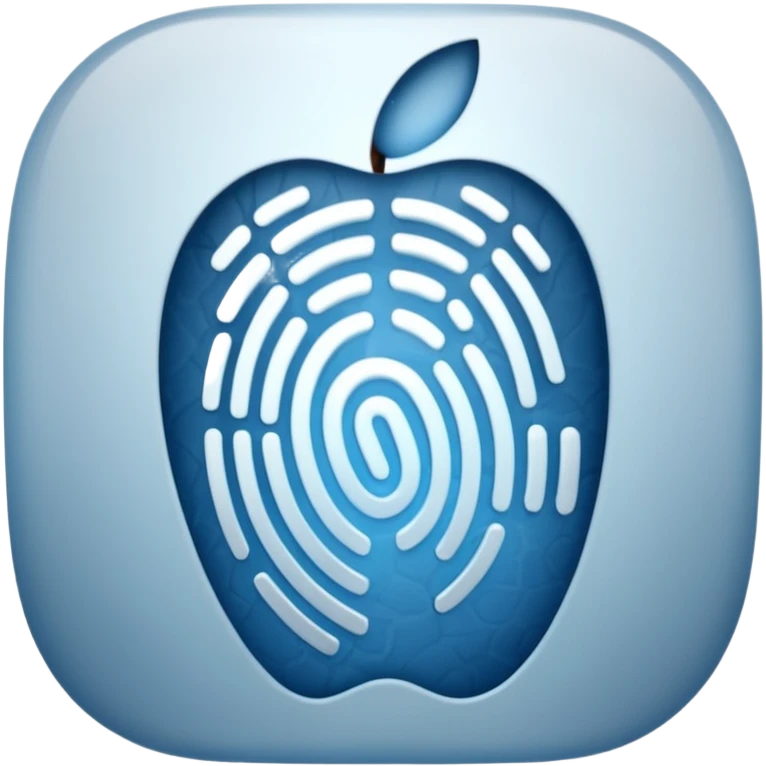 3D render of Fingerprint, forensic investigation aesthetic, sterile clinical lighting, cool blue undertones, sharp high-contrast details, professional clean look, Apple emoji style, isolated on white background --v 6.0 emoji