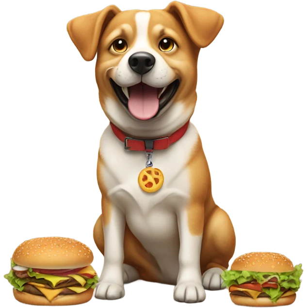 dog with burgers  emoji
