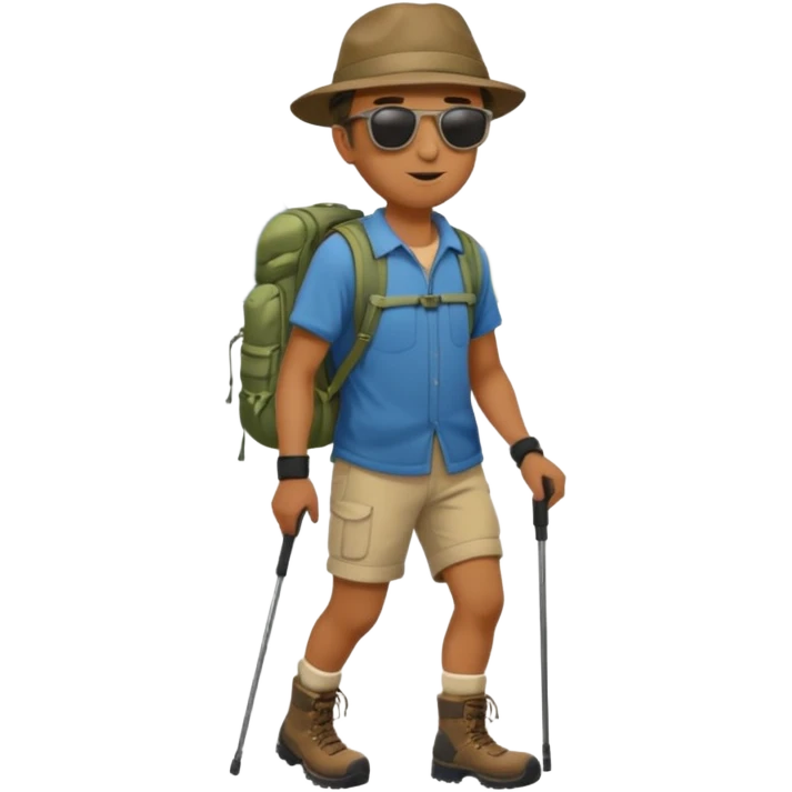 memoji face iphone: men, a solo hiker emoji