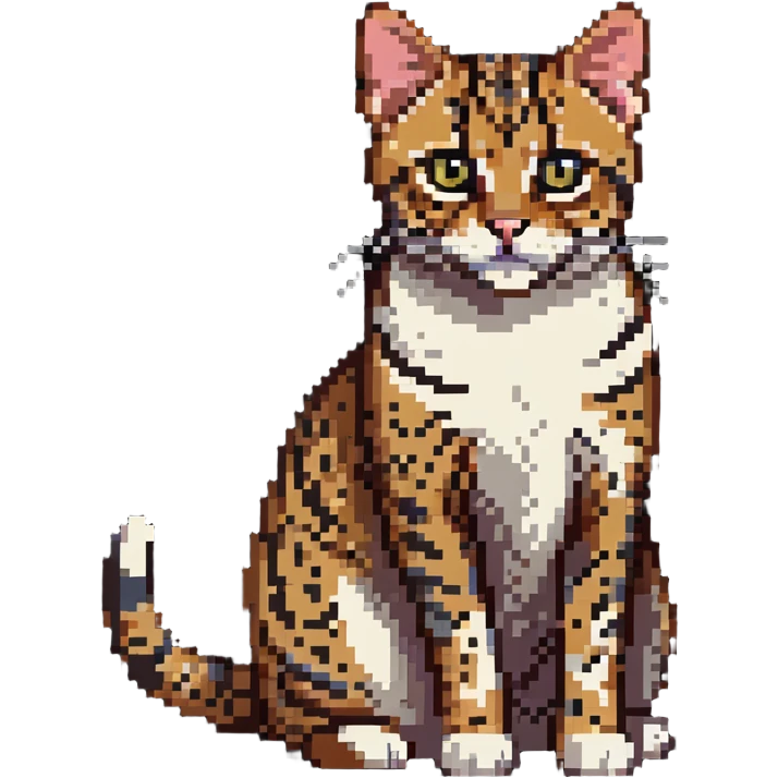 Leopard cat with spotted coat and alert posture emoji